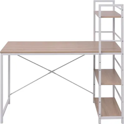 Produktbild von vidaXL Schreibtisch mit Bücherregal mit 4 Böden Eiche