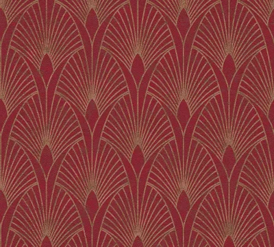 Produktbild von Livingwalls Art Deco Tapete New Walls 50's Glam Vliestapete rot gold 10,05 m x 0,53 m