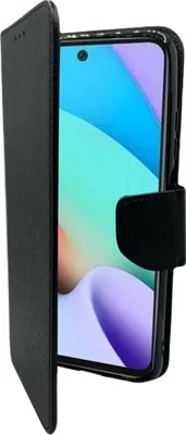 Produktbild von Buch Tasche "Fancy" kompatibel mit XIAOMI REDMI 10 Handy Hülle Etui Brieftasche Schutzhülle mit Standfunktion, Kartenfach Schwarz