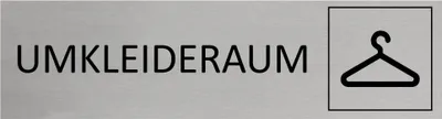 Produktbild von CombiCraft Aluminium Türschild Umkleideraum 165x45mm mit 3M-Tape zur Befestigung, einfache Kennzeichnung von Räumen und Bereichen