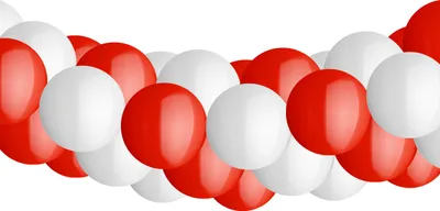 Produktbild von Luftballongirlande zum Selberbasteln, rot-weiß, 2,5 m, 80 Ballons mit Spiraleffekt