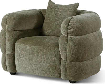 Image de MASSIVMOEBEL24 | Fauteuil WILMA Tissu Vert 119×94×76 cm