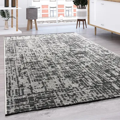 Produktbild von Teppich Wohnzimmer Flachgewebe Modern Sisal Muster Einfarbig Pastell Fransen Grösse 240x340 cm