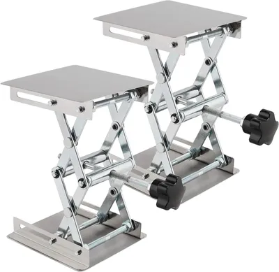 Productafbeelding van Schaarkrik Lab Tafel - Lab Lift Platform - Experimenten Ondersteunen - Roestvrij Staal Constructie - 10 x 10 cm - Zilver