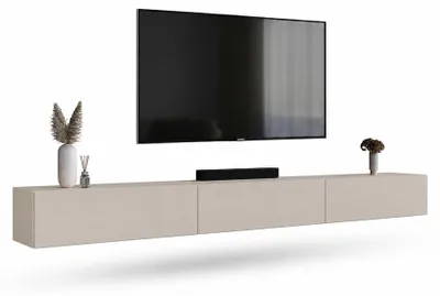 Produktbild von WEST TV-Lowboard 300 cm (3x 100cm), wandhängend, mit Stauraum, Kaschmir