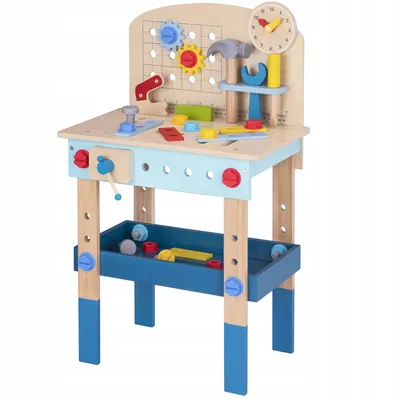 Zdjęcie produktu dla TOOKY TOY Drewniany Stół Do Majsterkowania Warsztat