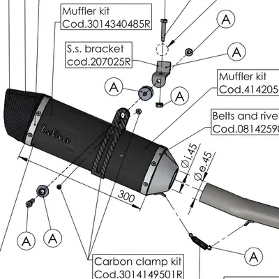Immagine prodotto di Collettore di scarico LeoVince, kit di collegamento OEM 3014390204R, per Honda CB 125 R