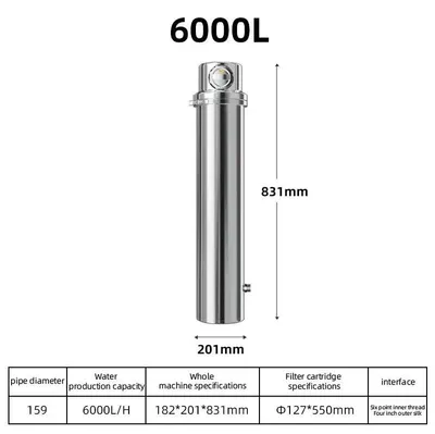 Produktbild von Ultrafiltration Wasserfilter - 6000L Vorfilter unter der Spüle - 0,01 µm - Edelstahlgehäuse - Rückspülung - Trinkwasseraufbereitung