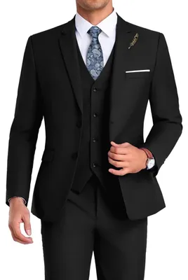 Immagine prodotto di Mrbuerly, completo da uomo di alta qualità, composto da 3 pezzi, taglio slim fit, ideale per matrimoni