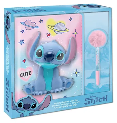 Produktbild von Disney Stitch Squshy Notizbuch mit Pomponstift