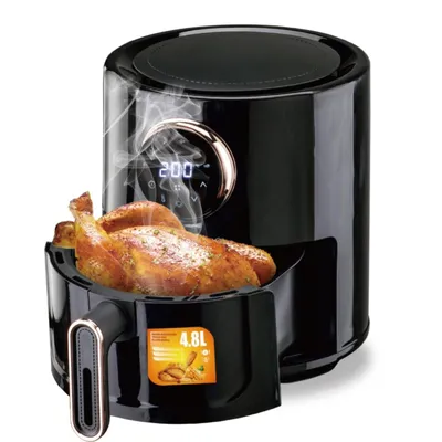 FORSMANO 4L Heißluftfritteuse mit Touchscreen, 1350W Airfryer, 360° Heißluft, Einfach zu Reinigen, Weniger Öl, 30 x 23 x 23 cm, Schwarz