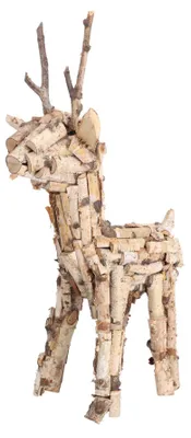 Immagine prodotto di Rendier decorazione natalizia in legno di betulla 60 cm ornamento realistico