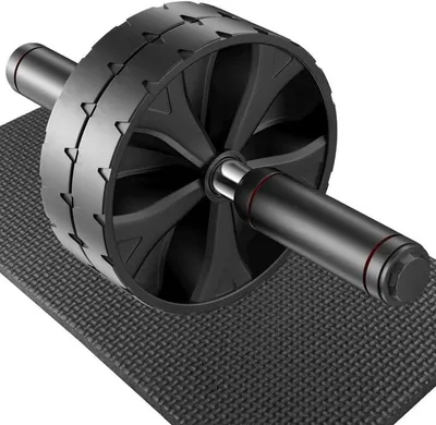 Produktbild von Ab-Roller mit verstellbaren Doppelrollen und Knieschutzmatte, bis 200 kg – Bauchmuskeltrainer – Ab Wheel