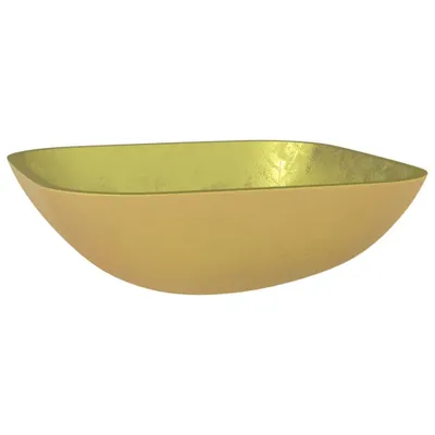Image de vidaXL Lavabo verre 42x42x14 cm or