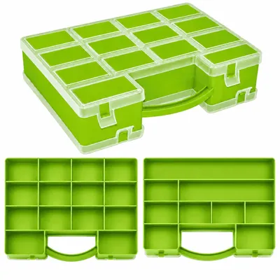 Produktbild von Sortimentskasten Kleinteilemagazin Organizer Sortimentsbox Sortierbox Grün