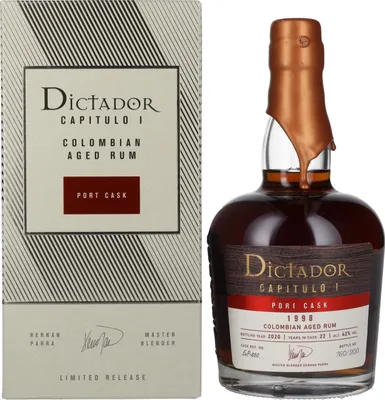 Produktbild von Dictador CAPITULO I 22 Years Old Port Cask Colombian Aged Rum 1998 42% Vol. 0,7l in Geschenkbox