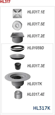 Produktbild von HL Hutterer & Lechner HL317 Bodenabl. DN50/75/110 senkr 147x147mm/138x138mm, 1 Stk.
