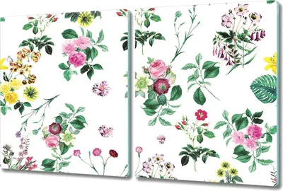 Produktbild von Glas Schneidebrett Herdabdeckplatten Schneideplatten - 2x 40x52 cm - Rosen Blumen