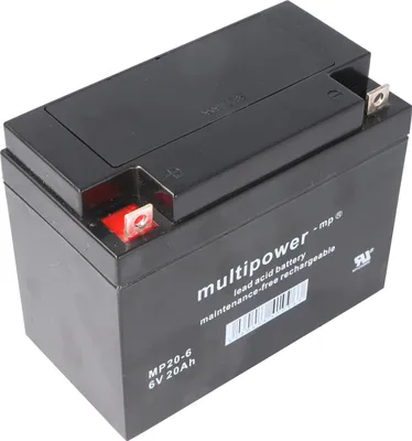 Zdjęcie produktu dla Akumulator kwasowo-ołowiowy Multipower MP20-6 PB, 6 V, 20 Ah, 2000 mAh