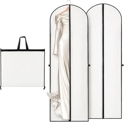 Productafbeelding van 180 x 60 cm opbergtas voor kleding - Set van 2 - Stofdicht - Handgreep - Grote capaciteit - Opberghoes - Kledingkast