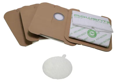 A set of vacuum cleaner bags and a motor filter.