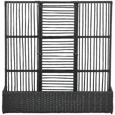 Immagine prodotto di Outsunny letto rialzato in polyrattan con traliccio, fioriera per giardino nero