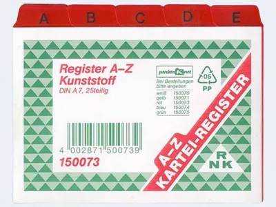 Produktbild von Leitkarten A7 Pl A-Z rot