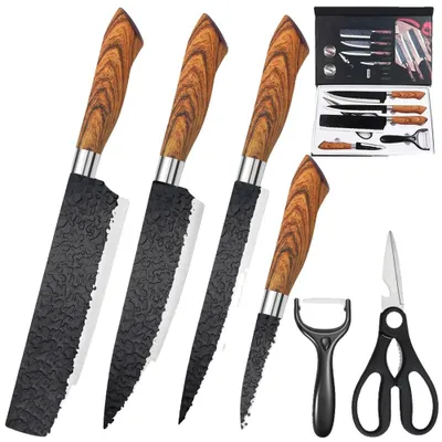 Produktbild von Küchenmesser Set, Edelstahl, Umweltfreundlich, schwarz