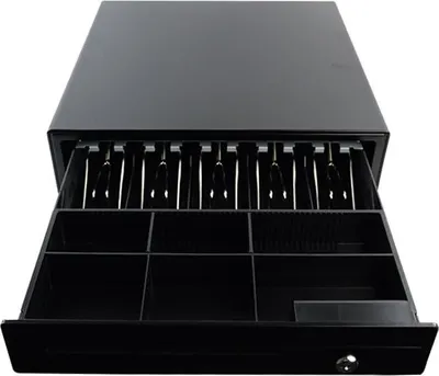 Obrázek produktu pro Pokladna, prostorná, pro pokladnu, 4 přihrádky, na hotovost, zámek na klíč HDWR HD-KS41