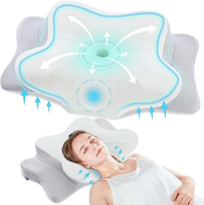 Immagine prodotto di Cuscino per il collo in memory foam, adatto a tutte le posizioni durante il sonno, dimensioni 63 x 14 cm