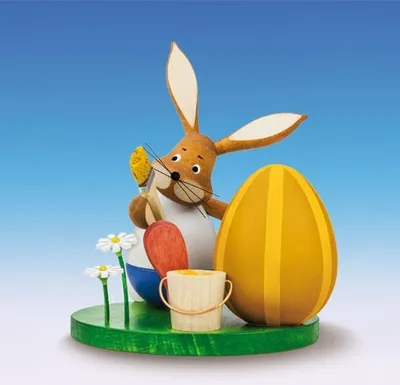 Produktbild von Osterfigur Osterhase mit Osterei Höhe 11,5 cm NEU