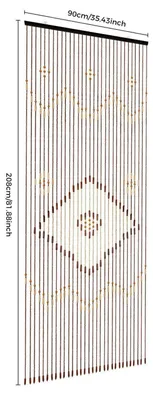 Immagine prodotto di Tenda per porta in bambù, tenda a perline, 90x200 cm, 31 fili, divisorio per ambienti, protezione dalla vista, stile vintage, legno