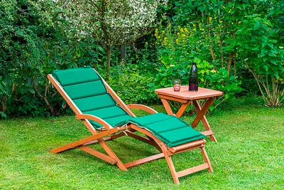 Produktbild von Merxx 3tlg. Copa Cabana Set - Schwungliege inklusive Kissen mit Hocker - Farbe: braun - Maße: Liege: 158x69x69 cm Hocker: 50x 50 x 50 cm; 25175-011 + 29502-100 + 25153-011