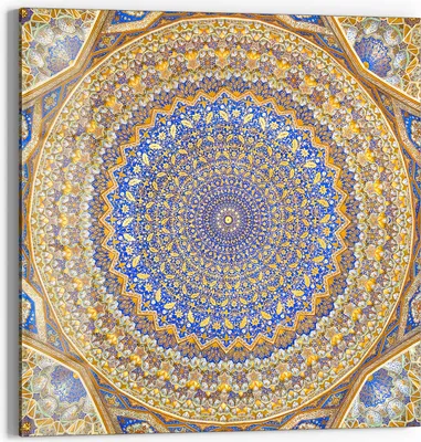 Produktbild von DEQORI Glasbild Echtglas 30x30 cm 'Orientalische Pracht' Wandbild Bild modern Deko