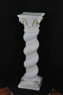 Produktbild von Säule Mäander Style Beistelltisch Marmoriert Dekosäule 100cm Griechische Antik Retro Rokoko Säule Barock Blumenständer Podest Handbemalt