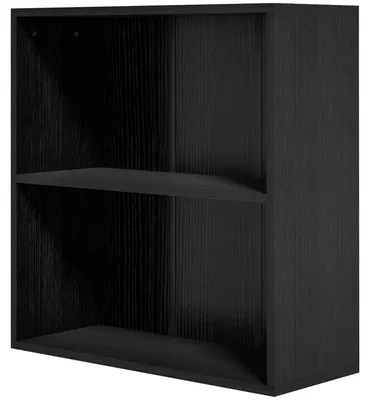 Produktbild von Bš¹cherregal mit 2 F?chern und verstellbarem Einlegeboden, 60 x 24 x 63 cm, schwarz
