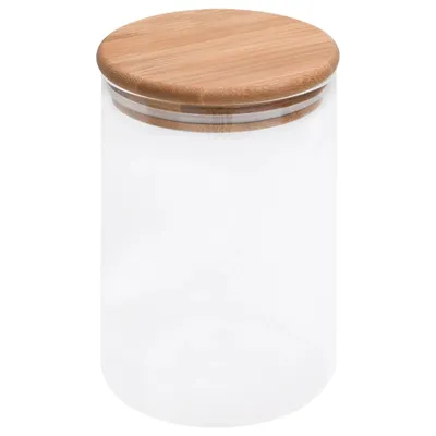 Immagine prodotto di Barattoli di Vetro con Coperchio in Bambù 4 pz 800 ml