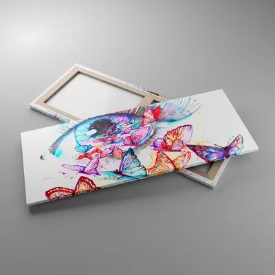 Produktbild von Bild auf Leinwand - Leinwandbild - Auge Butterflys Fantasie Fantasie - 100x40cm - Wand Bild - Wanddeko - Leinwanddruck - Bilder - Kunstdruck - Leinwand bilder - Wandkunst - AB100x40-3096