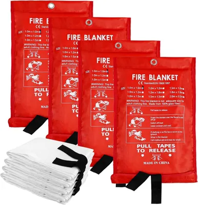 Brandschutzdecken 4er-Pack, 1x1 m, Glasfaser, für Küche & Haushalt