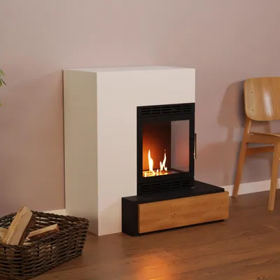 Produktbild von GLOW FIRE Ethanol Kamin 'Odda Vision' | Ethanolofen in weiß mit 3 Std. Brenndauer und 3 KW Heizleistung | BxHxT: 70x90x43 cm
