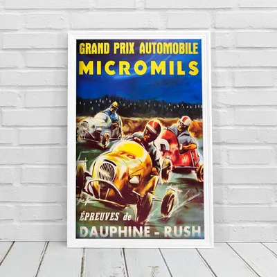 Produktbild von Poster - Canvas - Leinwand - 29,7 cm x 42 cm - Grand Prix Fahrzeug Micromils Epreuves de Dauphine