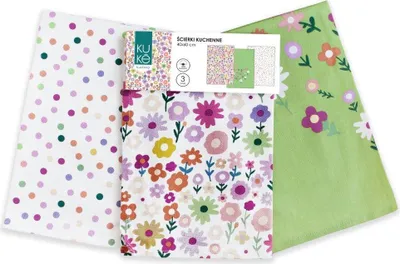 Obrázok produktu pre Sada 3 kuchynských uterákov 40x60 Kuke kvety farba 027 bavlna Faro