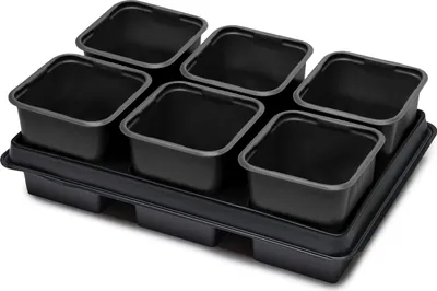 Image de Kit de culture Garronda Pots de culture avec soucoupes Plantes d'intérieur GD-0064 (27 x 18 cm ; noir ; 1 pièce)