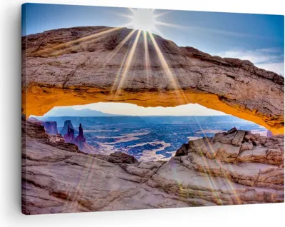 Produktbild von Bild auf Leinwand - Leinwandbild - Felsen Ansicht Landschaft - 70x50cm - Wand Bild - Wanddeko - Leinwanddruck - Bilder - Kunstdruck - Wanddekoration - Leinwand bilder - Wandkunst - AA70x50-0184