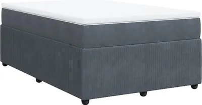 Produktbild von vidaXL Boxspringbett mit Matratze Dunkelgrau 120x200 cm Samt