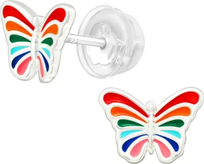 Produktbild von Kinder Ohrstecker: Mädchen Ohrringe 925 Silber „Schmetterling“
