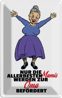 Produktbild von vianmo Blechschild 30x20 cm Mamis werden zur Oma Opa Spruch Zitat