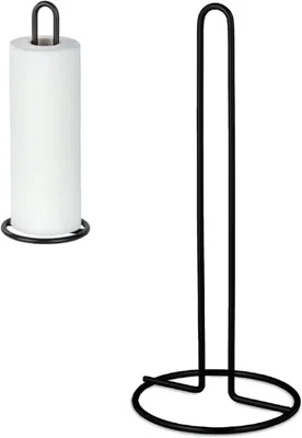 Immagine prodotto di Portarotolo da cucina in carta – Dispenser verticale – Altezza 31 cm – Colore: nero opaco