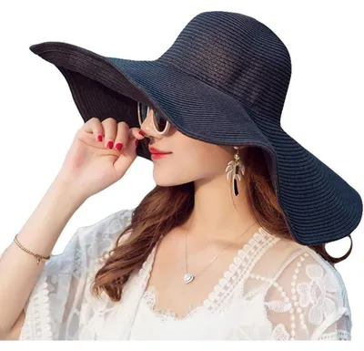 Immagine prodotto di Cappello da sole da donna con ampia tesa, protezione UV 50+, pieghevole, colore nero