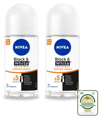 Obrázek produktu pro 2 x NIVEA Deodorant ve spreji Black & White Ultimate Impact, 50 ml - balení, 2 kusy